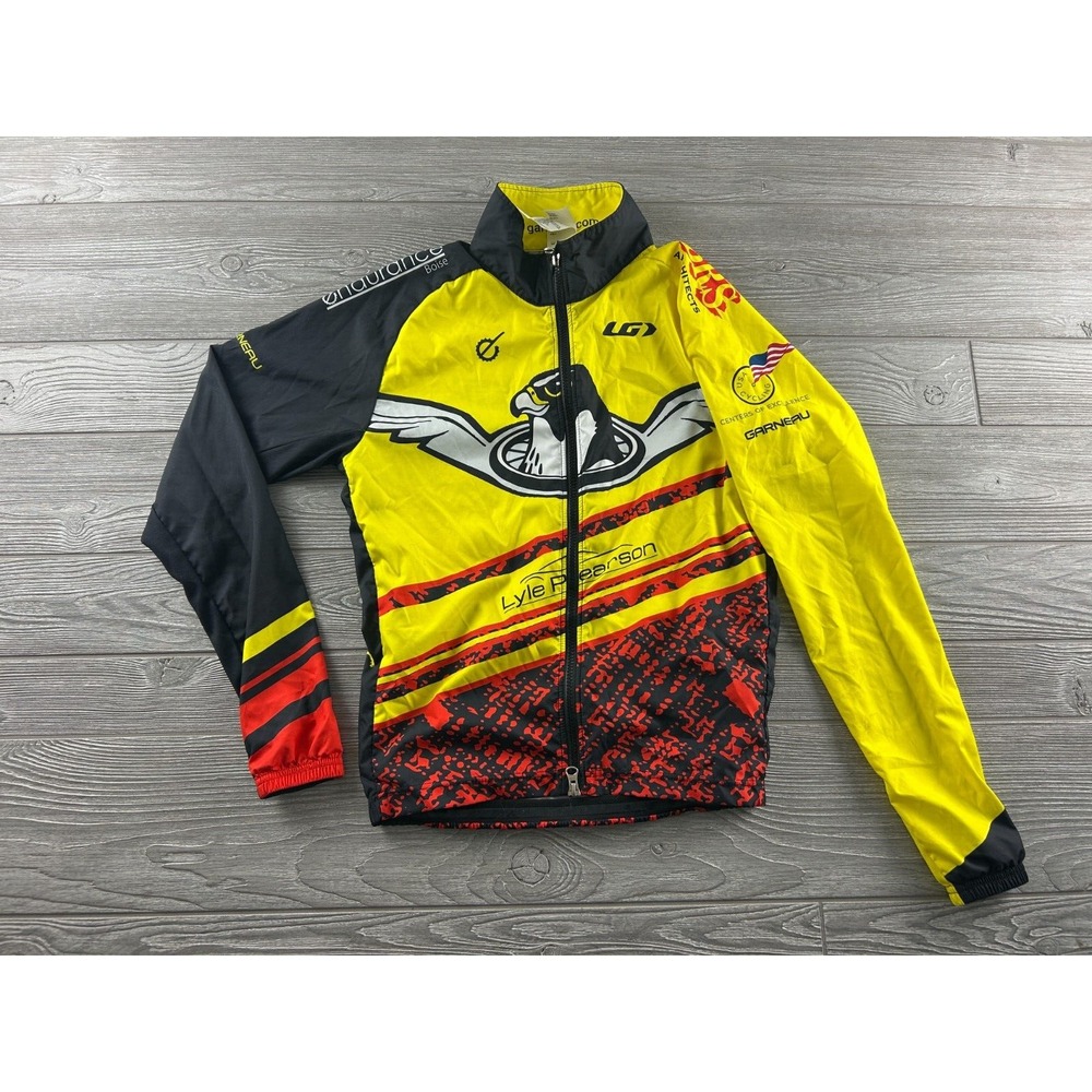 Louis Garneau Cycling Jacket Yellow Lyle Pearson BYRDS Mock Neck Mens XS